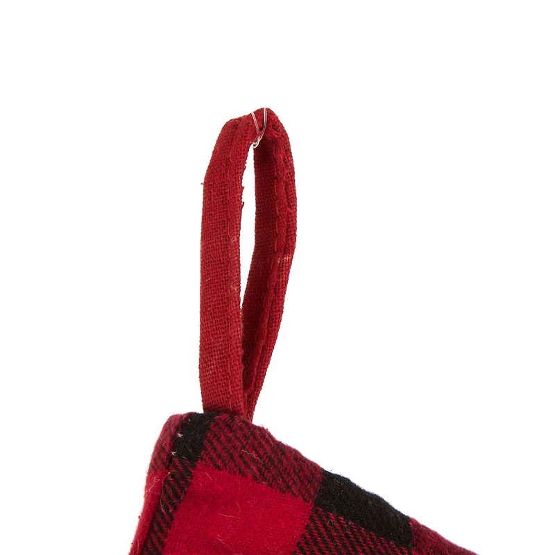 Glitzhome® Pre-Lit 21" Cat Embroidered Linen Christmas Stocking with LED Lighting