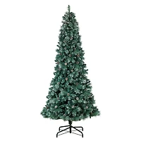 9ft. Pre-Lit Frosted British Columbia Mountain Pine Artificial Christmas Tree, Clear Lights