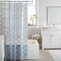Bath Bliss Blue Lisbon Design PEVA Shower Curtain