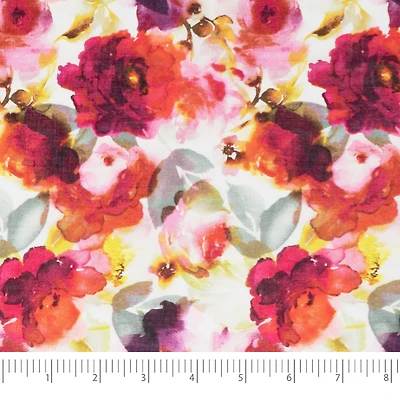 SINGER Watercolor Floral Cotton Lawn Fabric