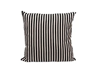 Hello Honey® Black and Cream Woven Cotton Striped Pillow