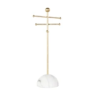 13" Gold Metal 6-Slot Jewelry Stand with White Base