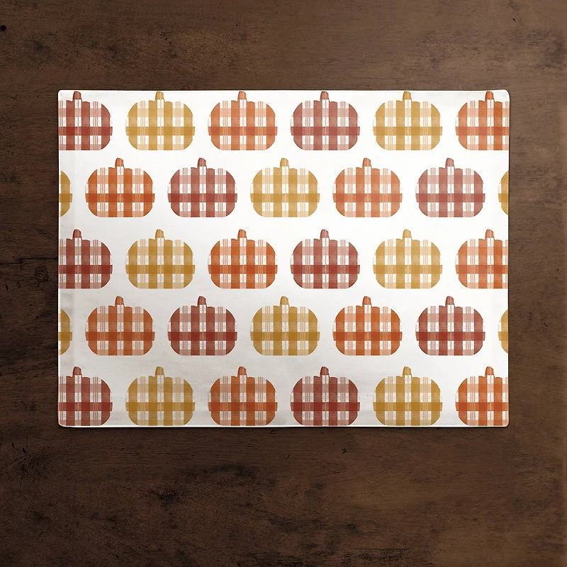Plaid Pumpkins Poly Twill Placemat