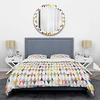 Designart Diamond Retro VII Mid-Century Duvet Cover Set