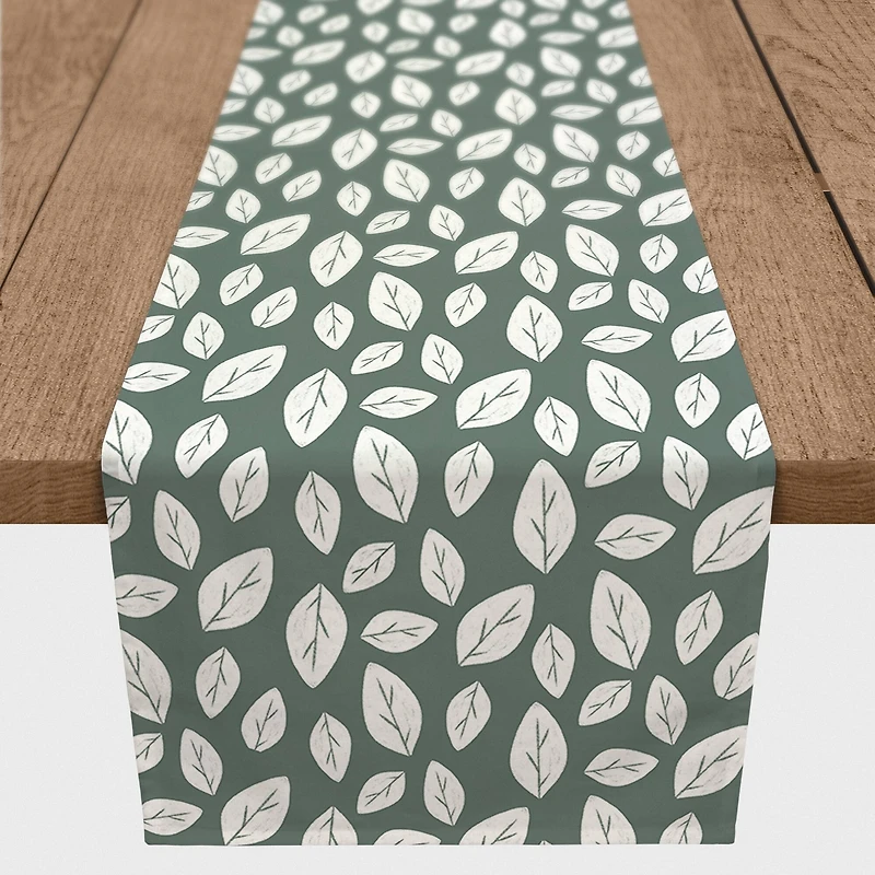 White Leaf Sage 16" x 72" Cotton Twill Runner