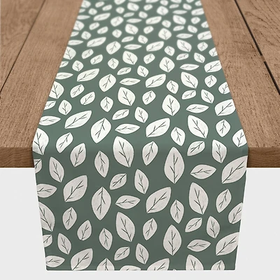 White Leaf Sage 16" x 72" Cotton Twill Runner