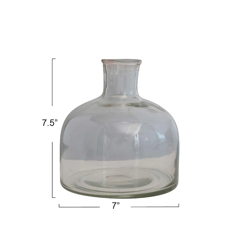 Hello Honey® 7.5" Clear Blown Glass Vase