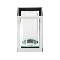 10" Silver Glass Glam Candle Holder