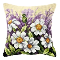 Orchidea Cushion Cross Stitch Kit White Flowers On Meeadow