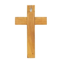 Brown Wood Industrial Cross Wall Decor, 20" x 12" x 2"