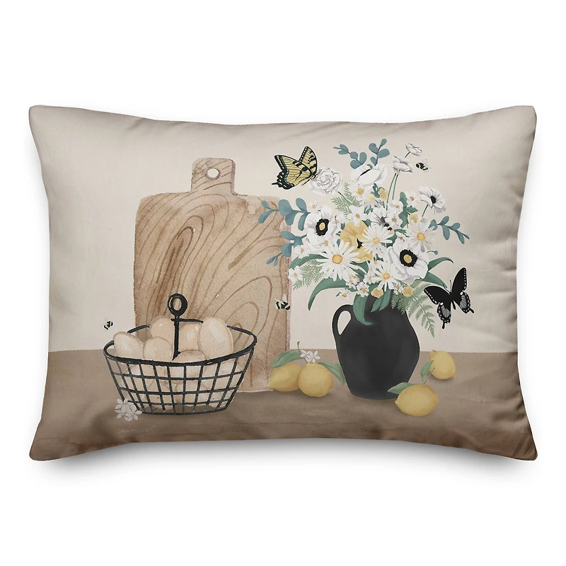 Still Life Lemons 20" x 14" Indoor/Outdoor Pillow