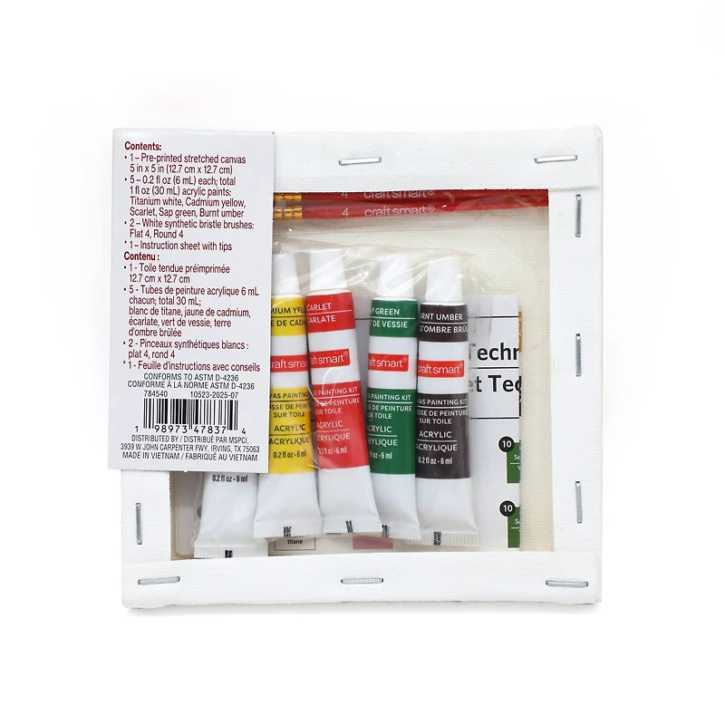 5" x 5" Christmas Puppy Canvas Painting Kit by Artist's Loft™