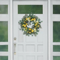 24" Lemon & Hydrangea Floral Spring Wreath