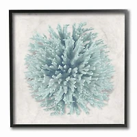 Stupell Industries Coral Ball Blue Sea Beach Design Black Framed Wall Art