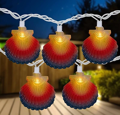 10ct. Multicolored Seashell Patio String Lights