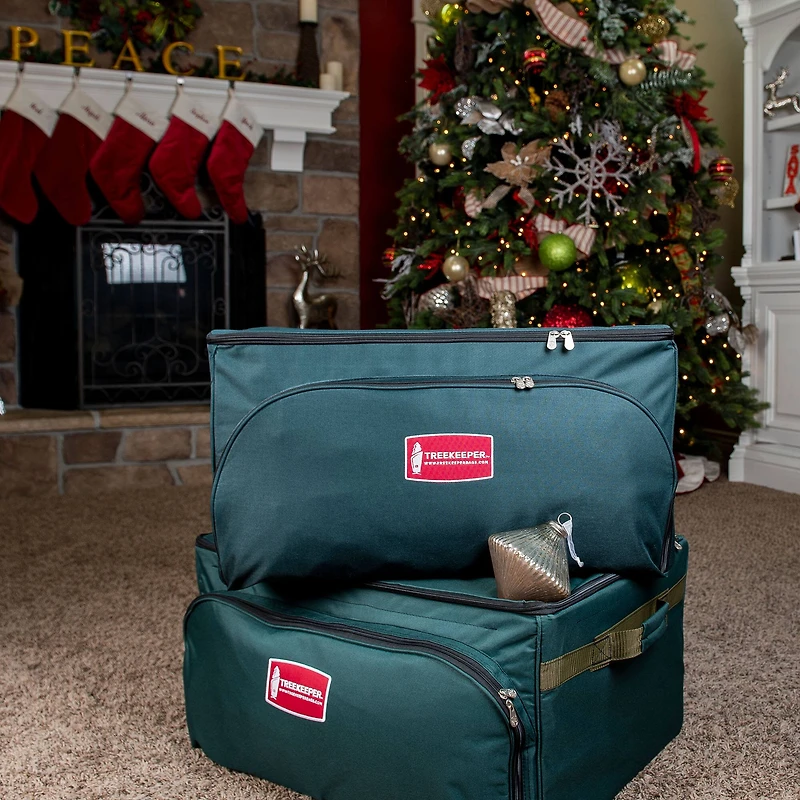 TreeKeeper Christmas Ornament Storage Box with Adjustable Dividers