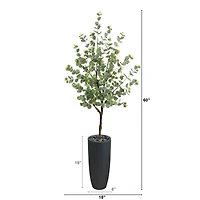 5ft. Eucalyptus Artificial Tree in Gray Planter