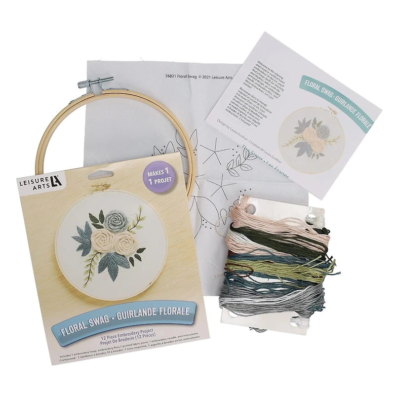 Leisure Arts® 6" Flower Swag Embroidery Kit