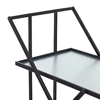 Black Iron Industrial Bar Cart, 32" x 25" x 18"