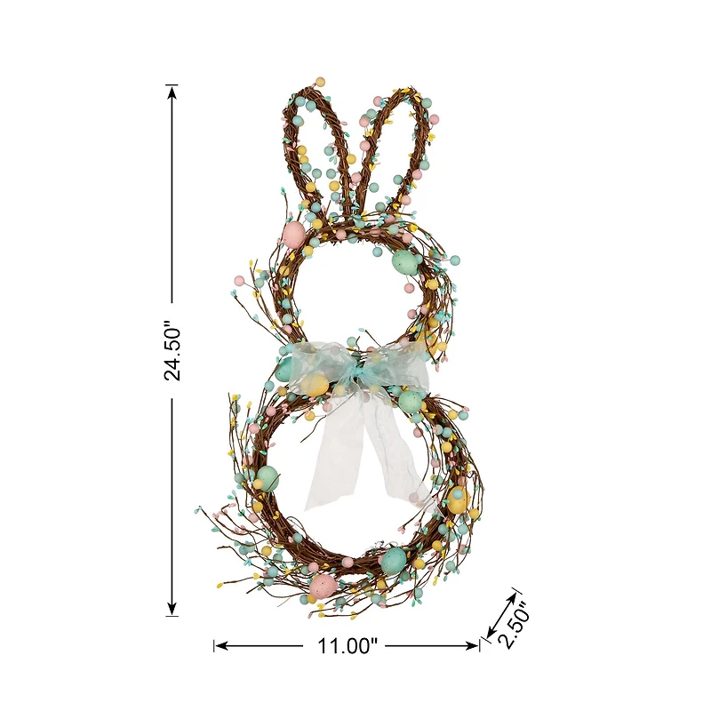 Glitzhome® 24.5" Easter Bunny Wreath