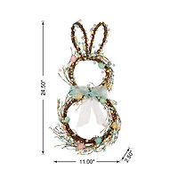 Glitzhome® 24.5" Easter Bunny Wreath