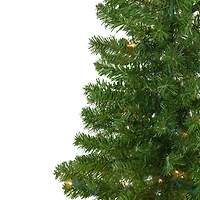 7.5ft. Pre-Lit Medium Canadian Pine Artificial Christmas Wall Tree, Clear Lights