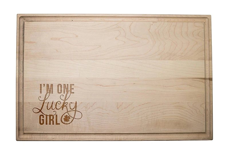 17" One Lucky Girl Maple Cutting Board