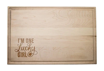 17" One Lucky Girl Maple Cutting Board