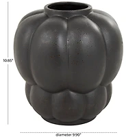 11" Black Ceramic Wide Bubble Inspired Vase