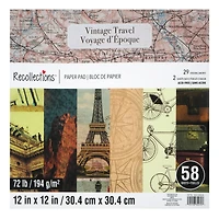 12" x 12" Vintage Travel Paper Pad by Recollections™, 58 Sheets