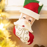 Glitzhome® 20.5" Santa & Snowman Hooked Stocking Set