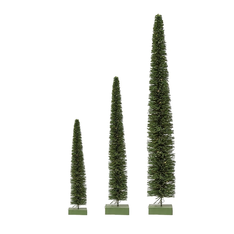 Hello Honey® 25.25" LED Green Rattan Tree with Wood Base