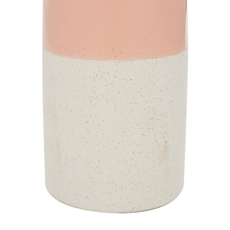 Pink Ceramic Modern Vase, 11" x 5" x 5"