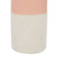 Pink Ceramic Modern Vase, 11" x 5" x 5"