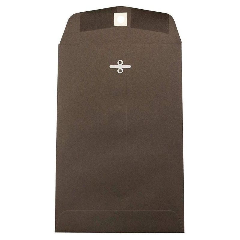 JAM Paper 6" x 9" Chocolate Brown Recycled Premium Invitation Envelopes with Clasp Closure