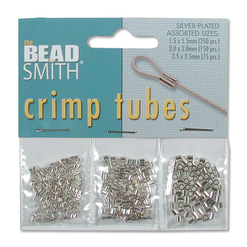 The Beadsmith® Assorted Silver Plated Crimp Tubes, 475ct.