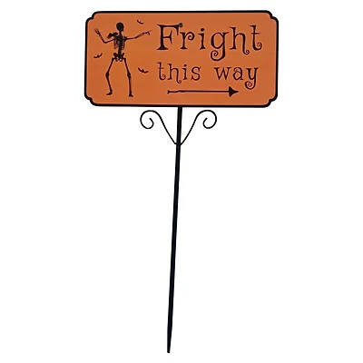 27.5" Fright This Way Outdoor Halloween Lawn Stake