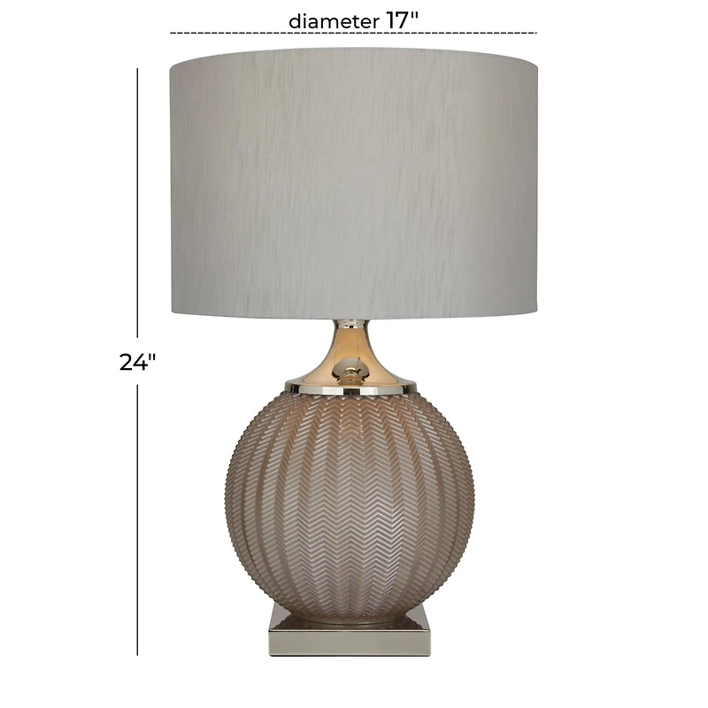 Grey Polyester Transitional Table Lamp, 27" x 17" x 17"