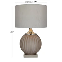 Grey Polyester Transitional Table Lamp, 27" x 17" x 17"