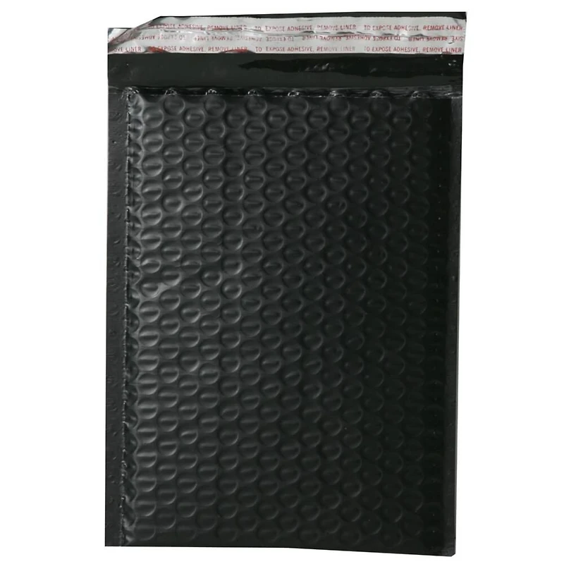 JAM Paper  6.5" x 9.5" Black Matte Bubble Padded Mailer Envelopes, 12ct.