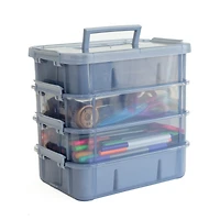 Everything Mary Four Tray Plastic Storage Organizer