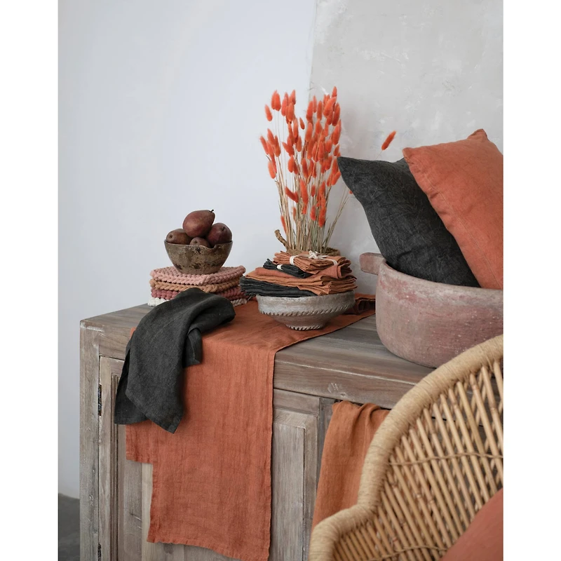 Hello Honey® 108" Stonewashed Linen Table Runner