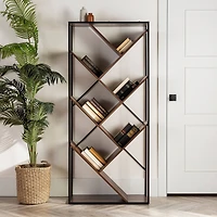 Walker Edison 68" Dark Walnut V Bookshelf