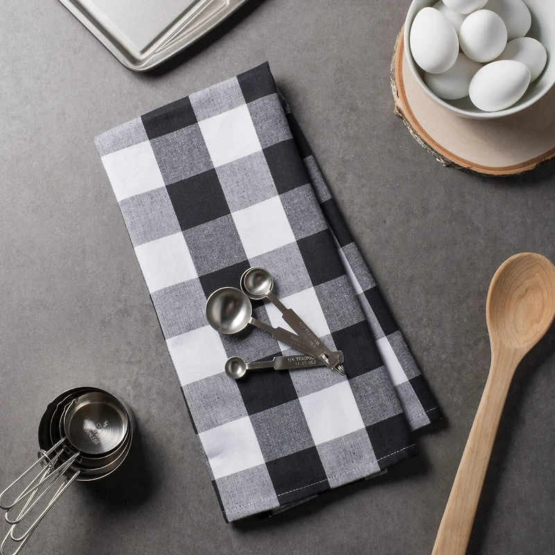 DII® Black Buffalo Check Dishtowels, 3ct.