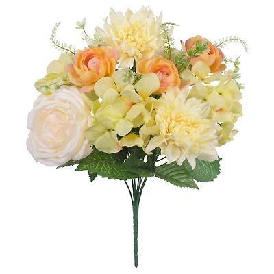 17" Coral & Yellow Dahlia & Rose Deluxe Bush by Ashland®