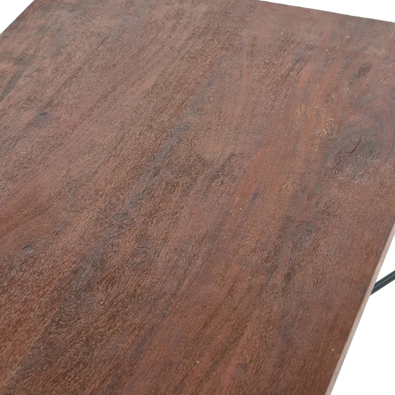 Hello Honey® Saratoga 4ft. Dark Chestnut Rustic Solid Wood & Metal Coffee Table