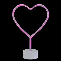 11.5" Pink Heart LED Neon Style Valentine's Day Table Sign