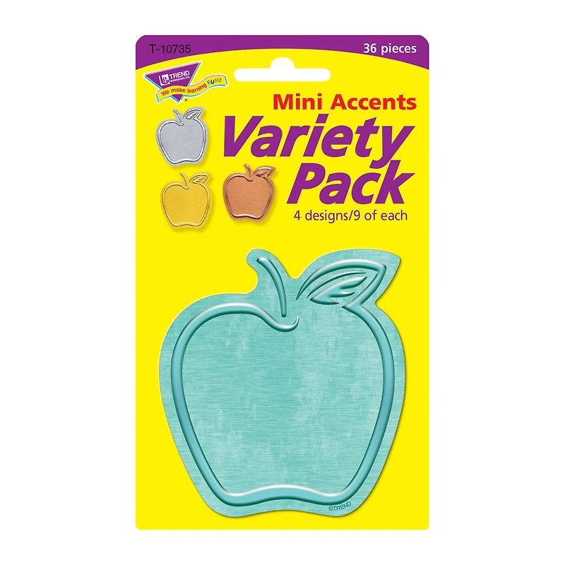 Trend Enterprises® I Heart Metal Apples Mini Accents® Variety Pack, 6 Packs of 36