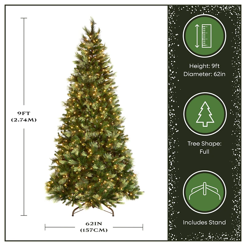 9ft. Pre-Lit Charleston Pine Artificial Christmas Tree