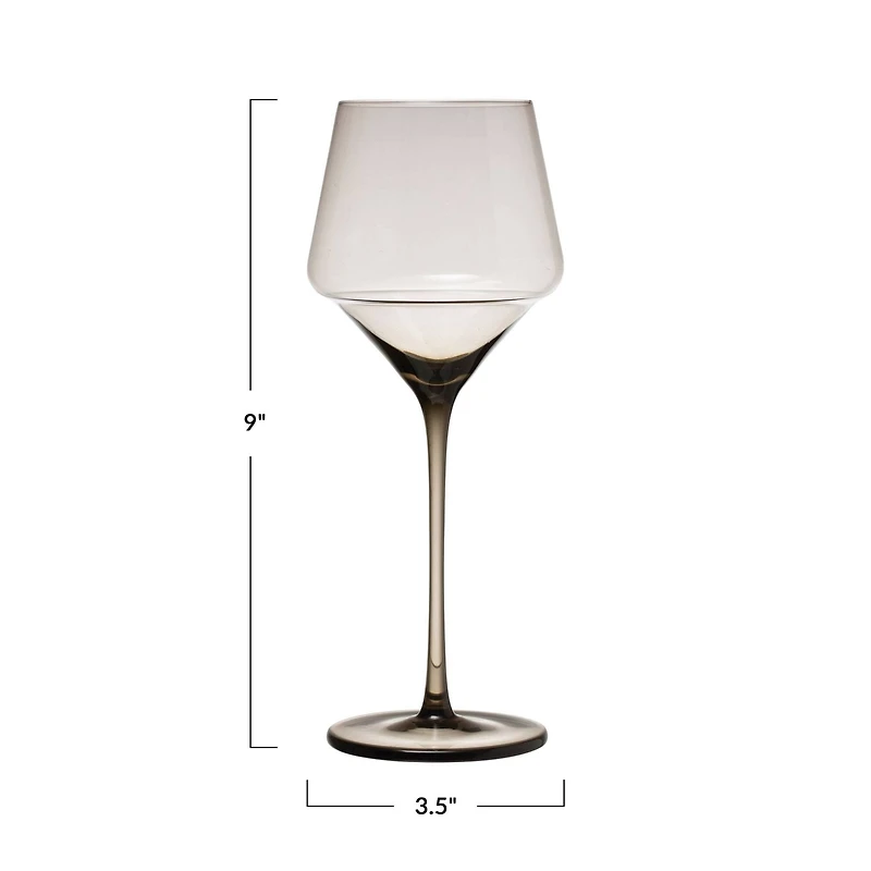 Hello Honey® 12oz. Long Stem Smokey Wine Glasses, 6ct.